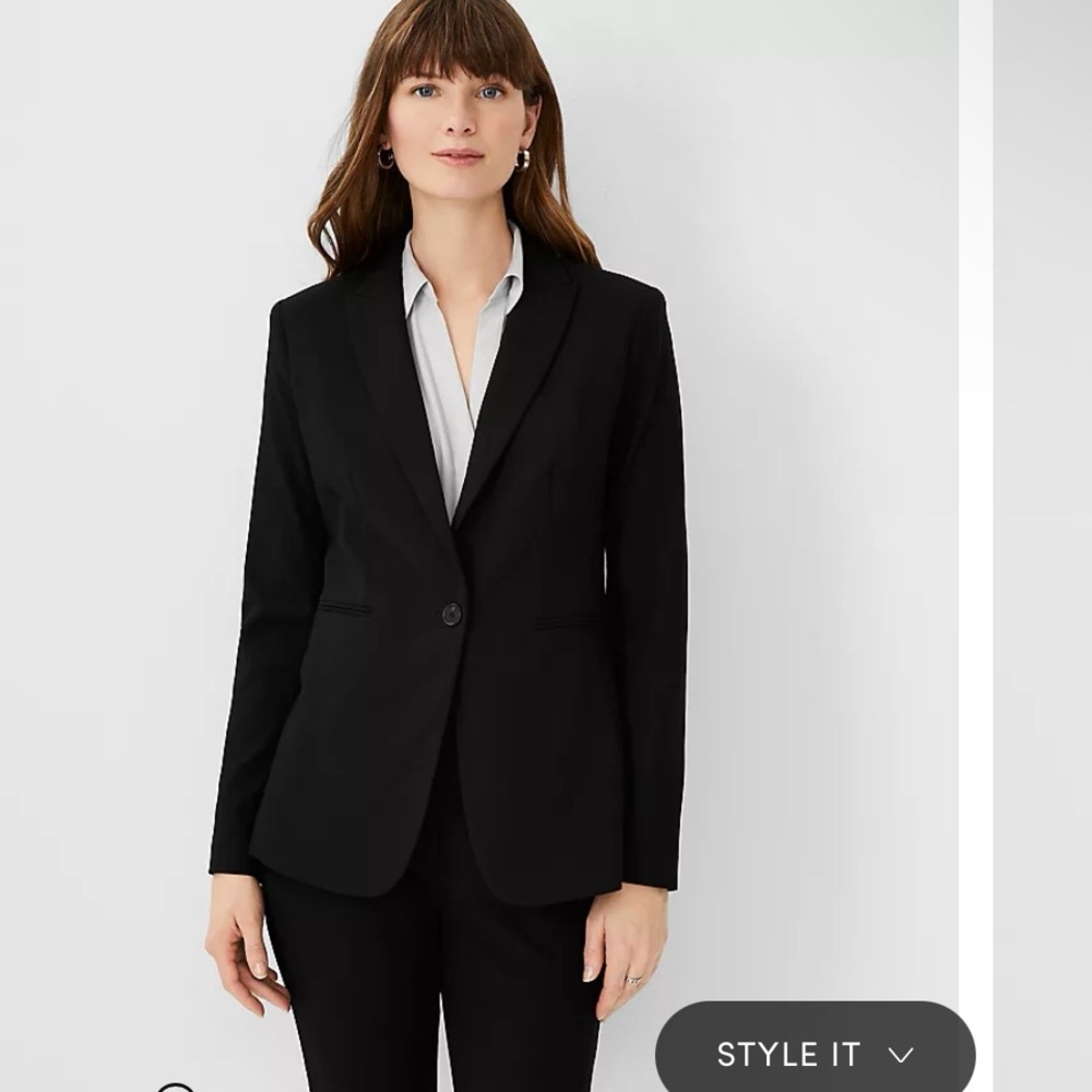 Black Ann Taylor Loft Long Blazer